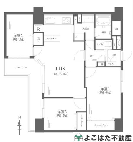 �_�ސ쌧���s�����擌�S���u3���ڂ̒��Ã}���V�����̉摜